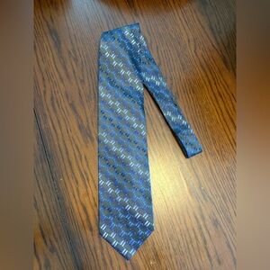 Jhane Barnes Silk Tie with Blue and Yellow Accents